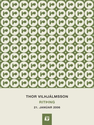 cover image of Thor Vilhjálmsson : ritþing 21. janúar 2006